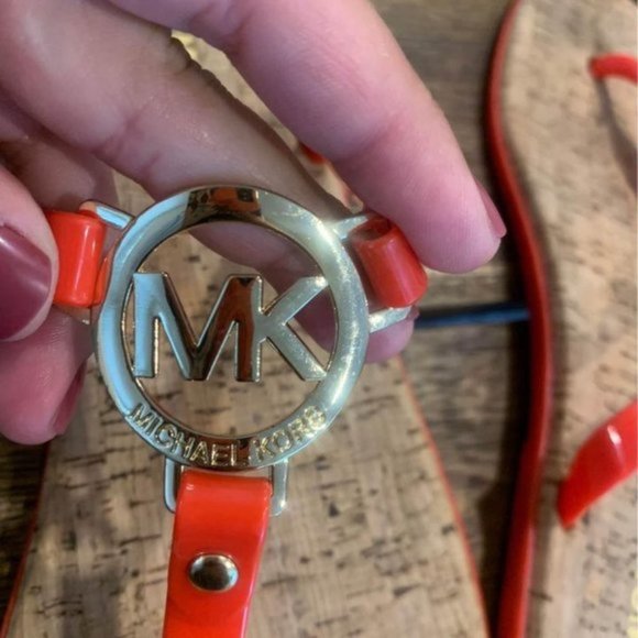 michael KORS sandals. Orange/cork footbed. Size 10. New condition. - Picture 8 of 10